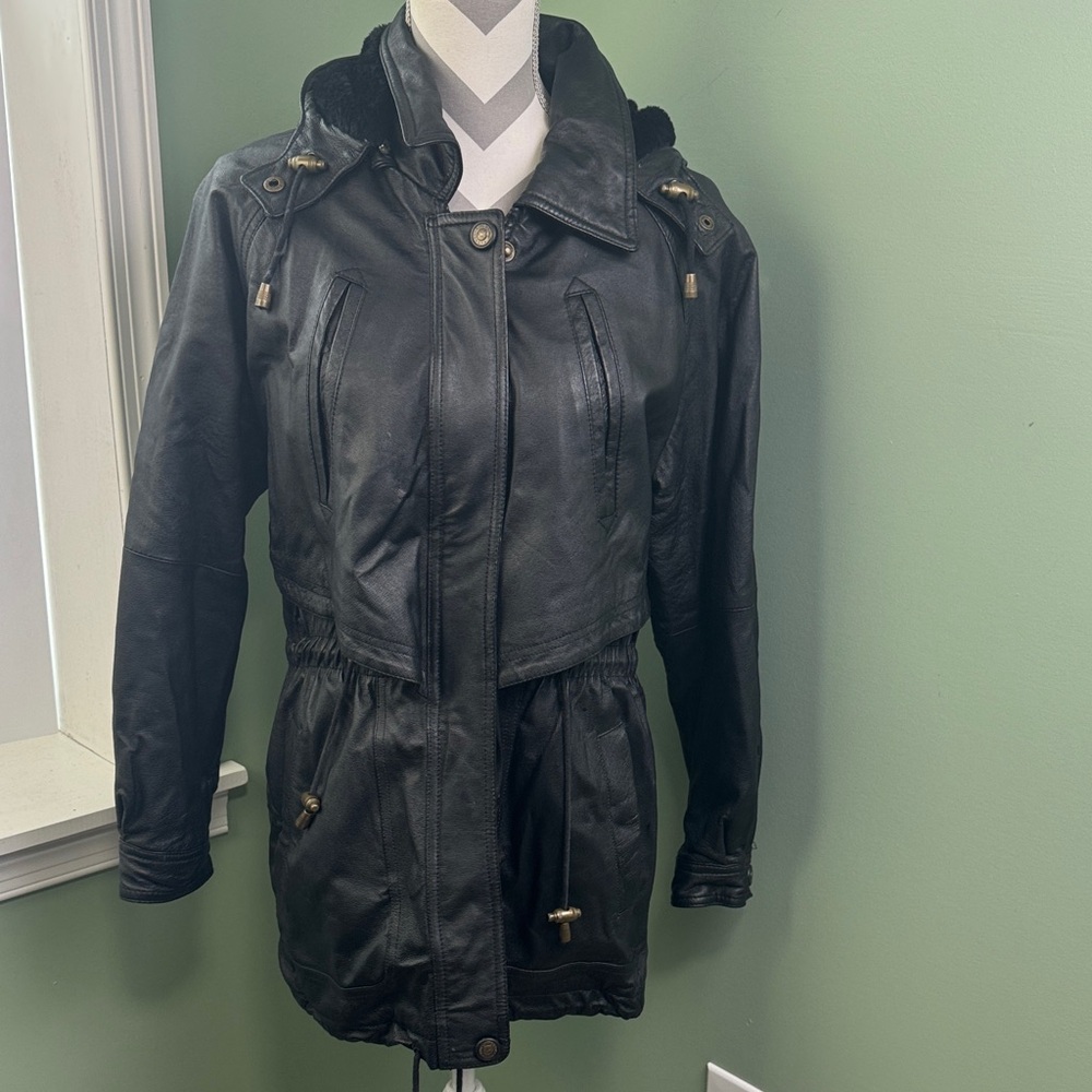 Sergio Vadducci Black Leather Jacket small